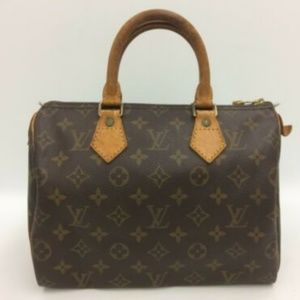 Auth Louis Vuitton Monogram Speedy 25 Hand Bag Vin